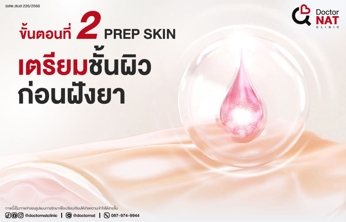 ขั้นตอนที่ 2 
PREP Skin — เตรียมชั้นผิวก่อนฝังยา